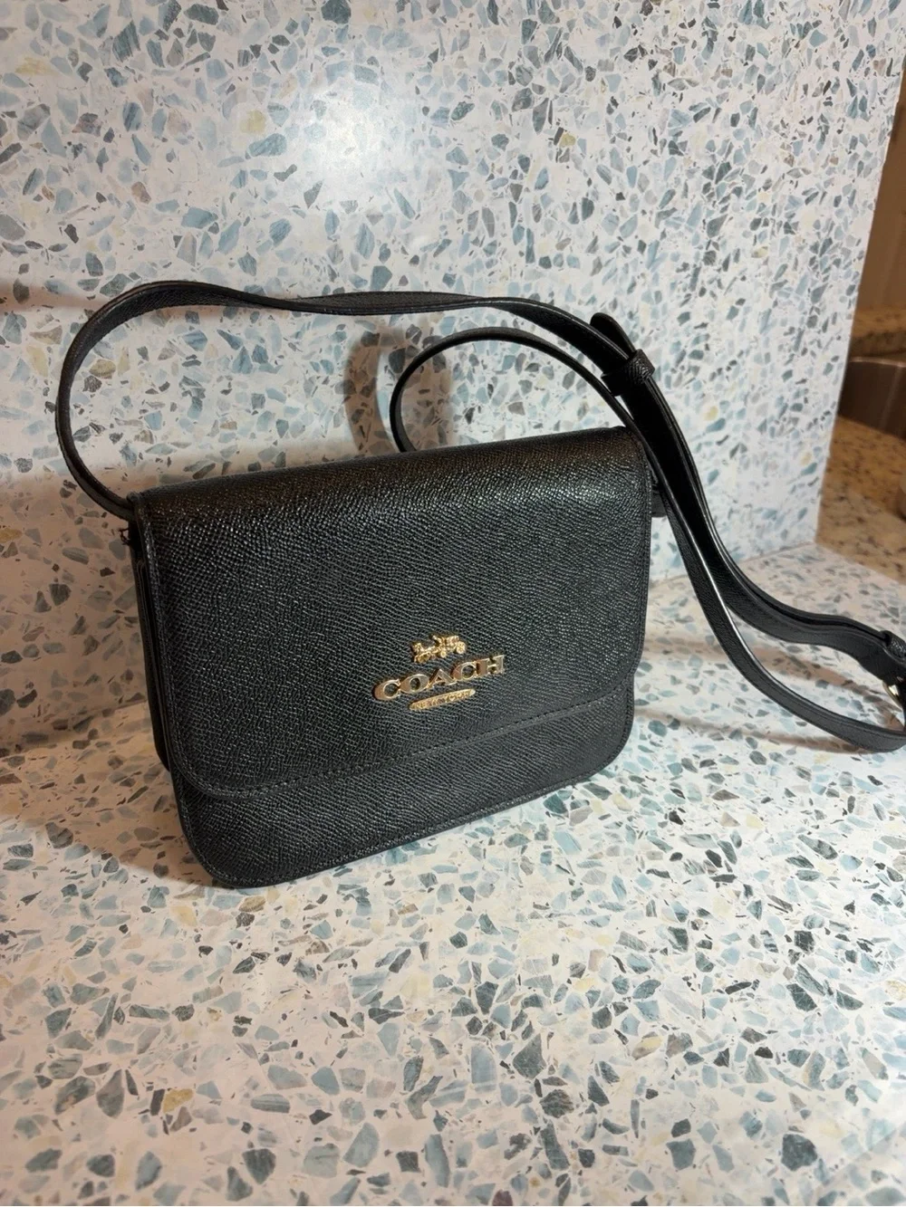 Coach C5826 Black Mini Brynn Bag Pebbled Leather Gold Hardware - Picture 2 of 9